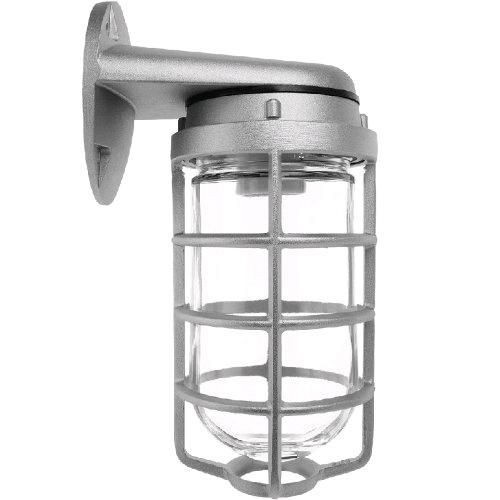 RAB VBR100DG HID Outdoor Vaporproof Light Fixture,) A19 Incandescent Lamp, 120/208/240/277 VAC, Natural Housing