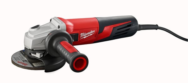 6117-33DMilwaukee® 6117-33D Double Insulated Small Angle Grinder, 5 in Dia Wheel, 5/8-11 Arbor/Shank, 120 VAC, Black/Red