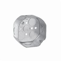 TP290Crouse-Hinds Thepitt® TP290 Drawn Octagon Outlet Box, Steel, 21.5 cu-in Capacity, 5 Knockouts, 4 in W x 1-1/8 in D x 4 in H