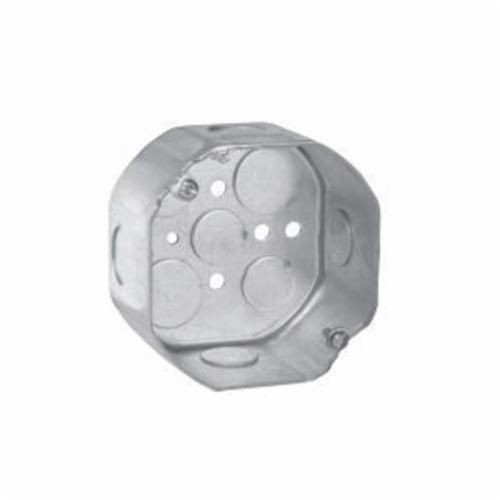 TP290Crouse-Hinds Thepitt® TP290 Drawn Octagon Outlet Box, Steel, 21.5 cu-in Capacity, 5 Knockouts, 4 in W x 1-1/8 in D x 4 in H