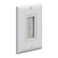 CED135WPArlington Scoop™ CED135WP CE Series Cable Entry Device With Opening Brush Style Cover, Wallplate, For Use With Cable Management System, Plastic