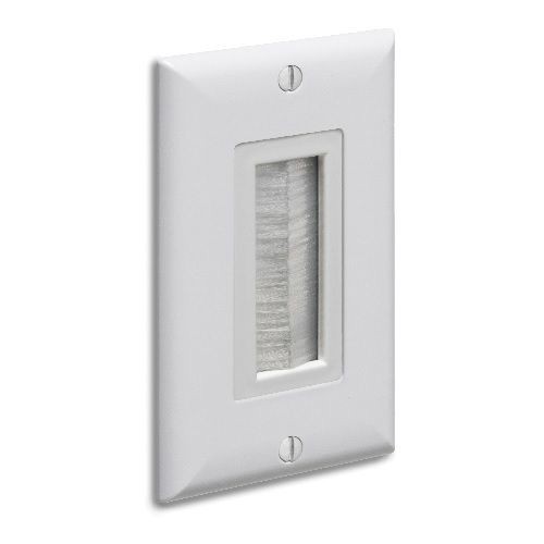 CED135WPArlington Scoop™ CED135WP CE Series Cable Entry Device With Opening Brush Style Cover, Wallplate, For Use With Cable Management System, Plastic