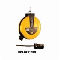 HBLC25163CHUBBELL® HBLC25163C Heavy Duty Cord Reel With HBL5969VBLK Connector, 125 VAC, 10 A, 25 ft L Cord, 16 AWG Conductor