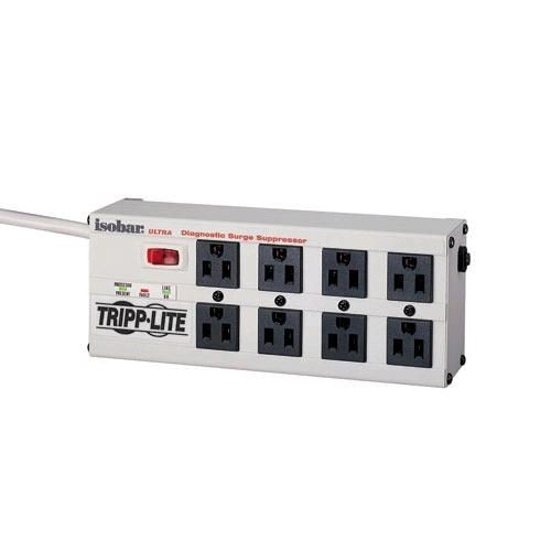 Tripp Lite ISOBAR8ULTRA Surge Protective Strip, 12 A at 120 VAC, 50/60 Hz