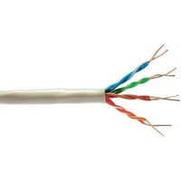 BEL1585AWEUBBelden, CAT 5E Cable, 24 AWG, Solid, Cat5e, Copper, 4-Pairs, White, 300 VRMS, PVC, Unshielded, Plenum