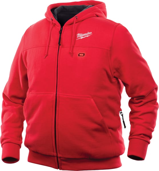 Milwaukee® M12™ 302R-20XL Insulated Heated Hoodie, XL, Red, Cotton/Brushed Tricot Lining/Polyester, 44 to 46 in Chest, Resists: Water and Wind