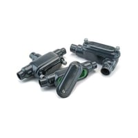 Perma-Cote T200 Type T Conduit Body With Cover, 2 in Hub, 8 Form, Steel, PVC Coated
