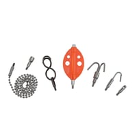 56511Klein® 56511 Fish Rod Attachment Set, 7 Pieces, For Use With Splinter Guard™ Rod, Neodymium Magnet/Polypropylene/Stainless Steel/Steel, Orange/Steel