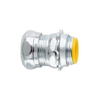 EATON Crouse-Hinds 1652 Insulated Straight Compression Connector, 1 in Trade, For Use With EMT Conduit, Steel, Zinc Plated