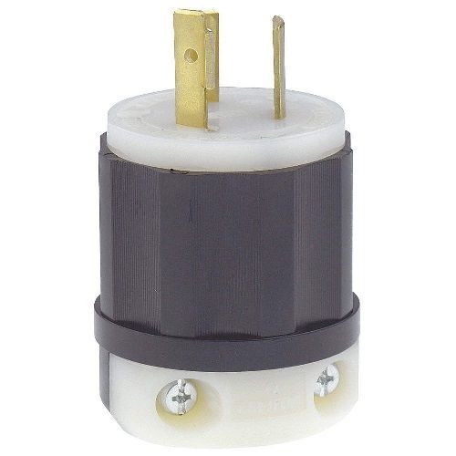 L720PWiring Device-Kellems Selectspec™ L720P Male Locking Plug, 277 VAC, 20 A, 2 Poles, 3 Wires, Black/White