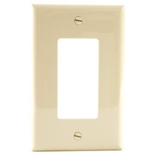 EATON Arrow Hart™ PJ26V-SP-L PJ Series Mid-Sized Decorator Wallplate, 1 Gangs, 4.87 in H x 3.12 in W, Polycarbonate/Thermoplastic, Ivory
