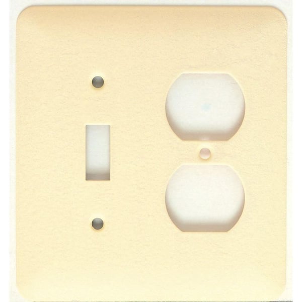 74532Mulberry 74532 Combination Wallplate, 2 Gangs, 5 in H x 4.562 in W, Steel, Ivory