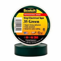 Scotch® 35 Premium Grade Electrical Tape, 1/2 in W x 20 ft Roll L, 7 mil THK, Green