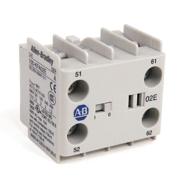 100-KFA22ZAllen-Bradley 100-KFA22Z MCS 100-K, 104-K, 700-K Accessories, 100-K/104-K/700-K Auxiliary Contact Blocks, Screw-In Terminals, Starting at 5-, 2 N.O. / 2 N.C., Shipped In Package Quantities of 1