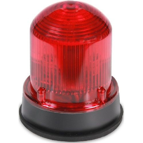Edwards Signaling™ AdaptaBeacon® 125LEDFR120A Standard Flashing Beacon, 120 VAC, LED Lamp, 3-1/4 in Dia, Panel Mount, Red Lens