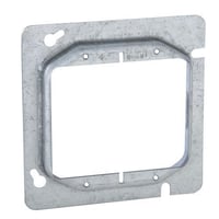 RACO® 818 2-Device Raised Box Cover, 4-11/16 in L x 4-11/16 in W, Receptacle/Switch Cover, Drawn Steel