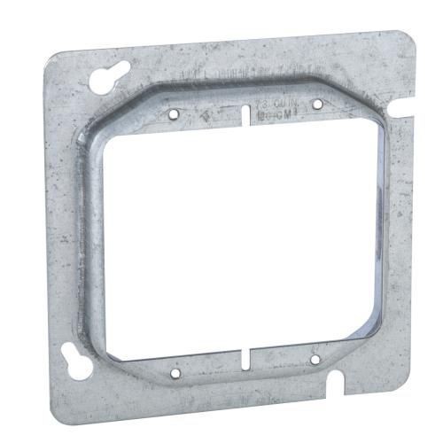 RACO® 818 2-Device Raised Box Cover, 4-11/16 in L x 4-11/16 in W, Receptacle/Switch Cover, Drawn Steel