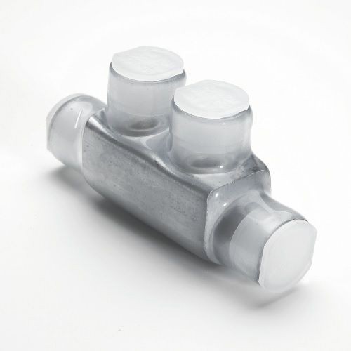 BURNDY® UNITAP™ BISR500 2-Port Dual Rated In-Line Splice/Reducer, 6 AWG, 4 AWG, 2 AWG, 1 AWG, 1/0 AWG, 2/0 AWG, 3/0 AWG, 4/0 AWG Run, 250 kcmil, 500 kcmil, 350 kcmil Aluminum/Copper Conductor, 2 Screws, Aluminum