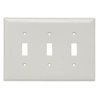 Pass & Seymour® Sierraplex® SPJ3-LA Junior Jumbo Wallplate, 3 Gangs, 5 in H x 6-3/4 in W, Thermoplastic, Light Almond