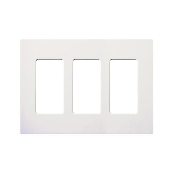 CW-3-WHClaro® CW-3-WH Standard Wallplate, 3 Gangs, White, 4.69 in H x 6.56 in W, Thermoplastic