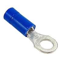 Sta-Kon® 14RB-10 RB Series Insulated Ring Terminal, 18 to 14 AWG Conductor, 0.97 in L, Brazed Seam Barrel, Copper, Blue
