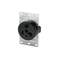 1233-BOXEATON Arrow Hart™ Eaton Wiring Devices 1233-BOX Single Straight Blade Receptacle, 125 VAC, 30 A, 2 Poles, 3 Wires, Black