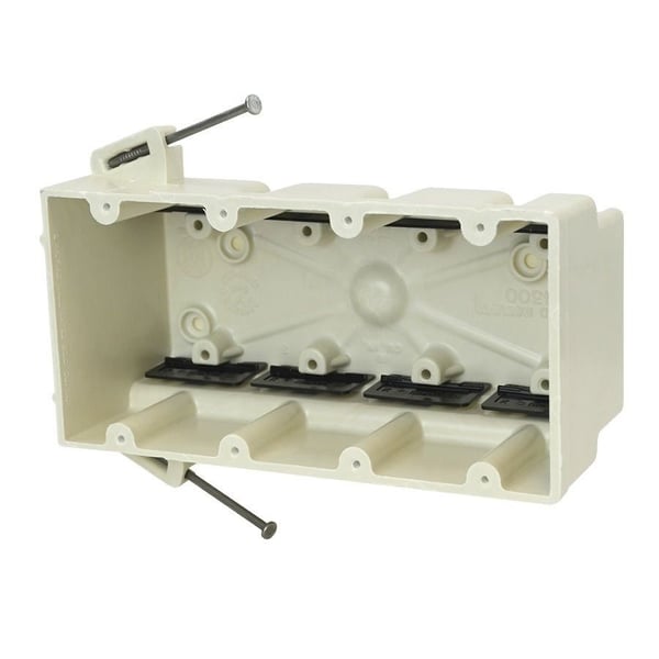 FiberglassBOX™ 4300-SS Electrical Box, Fiberglass Reinforced Polyester BMC, 60 cu-in, 4 Gangs