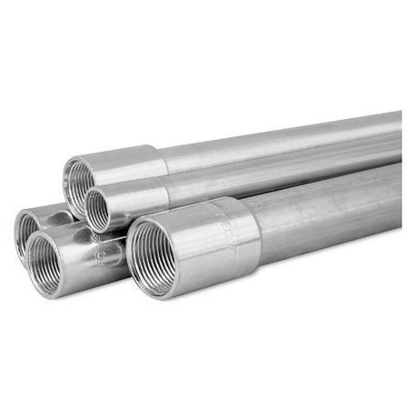 Aluminum Conduit, 10 ft, Aluminum, 3-1/2 in, 10 ft Section, Priced per Foot
