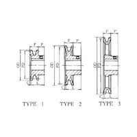 IDC AK089-3/4IDC Select® IDC AK025-1/2 Light Duty Type 2 Single Groove Sheave With Setscrew, Bored to Size Bore, 1/2 in Dia Bore, 2-1/2 in OD, 2.3 in Dia Pitch, 21/32 in W Face