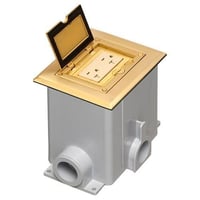 Arlington FLBC8510MB Floor Box Cover and Frame Kit, 6.094 in L x 5.006 in W, Brass