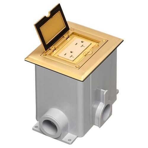 Arlington FLBC8510MB Floor Box Cover and Frame Kit, 6.094 in L x 5.006 in W, Brass