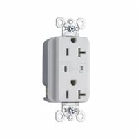 5362WSPPass & Seymour® 5362WSP Duplex Extra Heavy Duty Surge Protective TVSS Straight Blade Receptacle, 125 VAC, 20 A, 2 Poles, 3 Wires, White