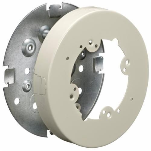 HBL5738IVAWiring Device-Kellems Round Solid Base Fixture Box, 5.6 in L x 5.6 in W x 0.5 in H, Steel, Ivory