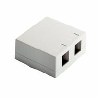 WP3502-WHOn-Q® WP3502WH 2-Port 2-Receptacle Vertical Orientation Surface Mount Box, Keystone 2 Module, For Use With Keystone Insert, Surface Mount, Plastic