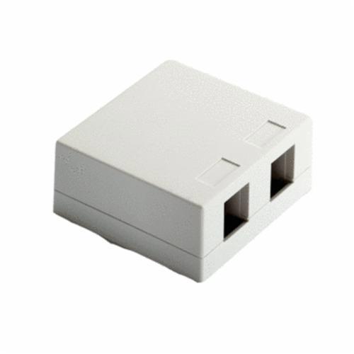 WP3502-WHOn-Q® WP3502WH 2-Port 2-Receptacle Vertical Orientation Surface Mount Box, Keystone 2 Module, For Use With Keystone Insert, Surface Mount, Plastic