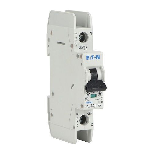 FAZ-C4/1-NA-SPCutler-Hammer FAZ-C4/1-NA-SP Type FAZ-NA Current Limiting Supplementary Protector, 480/277 VAC, 4 A, 10/14 kA Interrupt, 1 Pole, Thermal Magnetic/5 to 10X in Trip