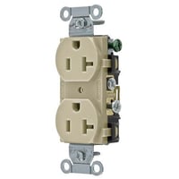 CR20IKellems CR20I Duplex Receptacle, Commercial Grade, 2 Pole 3 Wire Grounding, 20 A, 125 V