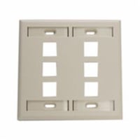 42080-6IPLeviton® QuickPort® 42080-6IP Standard Size Wallplate With ID Window, 2 Gangs, 4-5/8 in W, Plastic, Flush Mount