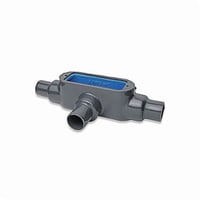 T28-4X-GOcal® OCAL-BLUE® T18-4X-G Type T Conduit Body With Cover, 1/2 in Hub, Form 8 Form, 6 cu-in Capacity, Iron, PVC Coated