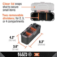 54815MBKlein® 54815MB Bin Rail Attachment, For Use With MODbox™ Rail System Components, Hard Plastic, Dark Gray/Clear