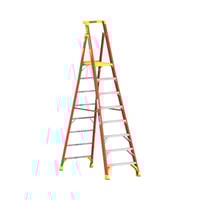 PD6208WERNER® PD6208 PD6200 Podium Ladder, 10 ft Ladder, 300 lb Load, 8 Steps, Type IA, Fiberglass