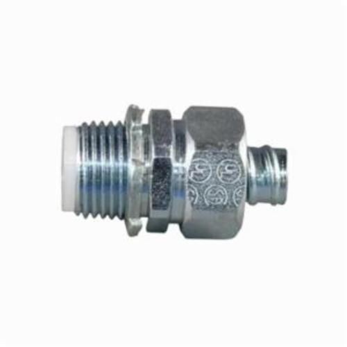 STB-75Appleton® STB-75 Liquid Tight Oiltight Raintight Conduit Connector With Insulated Throat, 3/4 in Trade, Straight, Steel, Zinc Electroplated