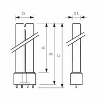 209130Philips 359331 Long Non-Dimmable Compact Fluorescent Lamp, 24 W, G24D-2/2G11 CFL Lamp, PL-L Shape, 1800 Lumens