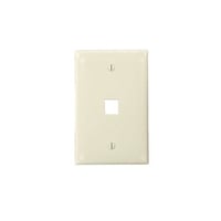 Leviton® QuickPort® 41091-1TN Midway Size Wallplate, 1 Gangs, 4.88 in H x 3.13 in W, Nylon, Light Almond