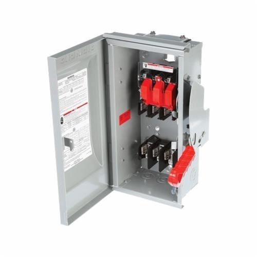 HF361NRSiemens HF361NR Type VBII Enclosed Fusible Heavy Duty Low Voltage Single Throw Safety Switch With Neutral, 600 VAC, 30 A, 7-1/2 hp, TPST Contact, 3 Poles