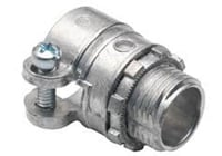 Bridgeport® 407-DC2 Squeeze Conduit Connector, 1/2 in Trade, 0.86 to 0.92 in Cable Openings, For Use With Flexible Metal Conduit and Armored Cable, Die Cast Zinc, Ball Burnished/Mirror Smooth