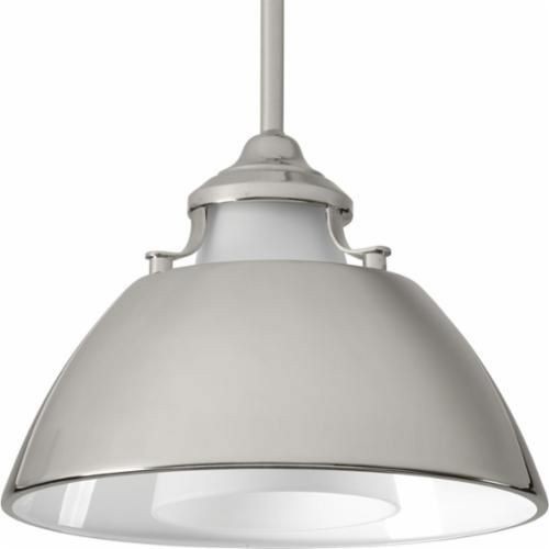 Progress Lighting® Design Series™ P500013-104 Carbon Mid-Century Modern Bohemian Pendant Fixture, (1) A19 Incandescent Lamp, 120 VAC, Polished Nickel Plated Housing