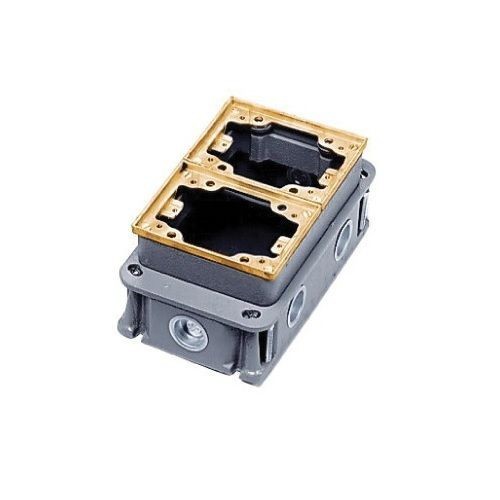 B4233Wiring Device-Kellems B4233 Deep Fully Adjustable Concrete Floor Box, Cast Iron, 36.5 cu-in, 2 Gangs, 6 Knockouts