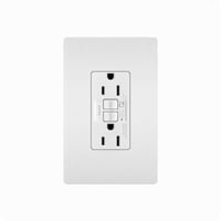 Pass & Seymour® Radiant® 1597TRAW Duplex Self-Test Tamper-Resistant GFCI Receptacle, 125 VAC, 15 A, 2 Poles, 3 Wires, White