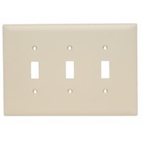 Pass & Seymour® SPJ3-I Junior Jumbo Wallplate, 3 Gangs, Ivory, 5 in H x 6-3/4 in W, Thermoplastic